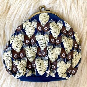 Ipa Nima Leather Applique purse/wallet, owls motif design, multiple materials